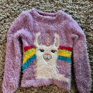 ❤️Novogratz Purple Unicorn Fuzzy Sweater